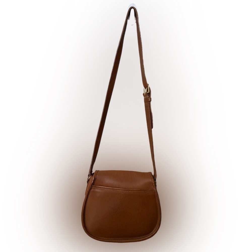 RARE Vintage Coach Saddle Bag Tan Leather Crossbody Bag - Picture 4 of 9